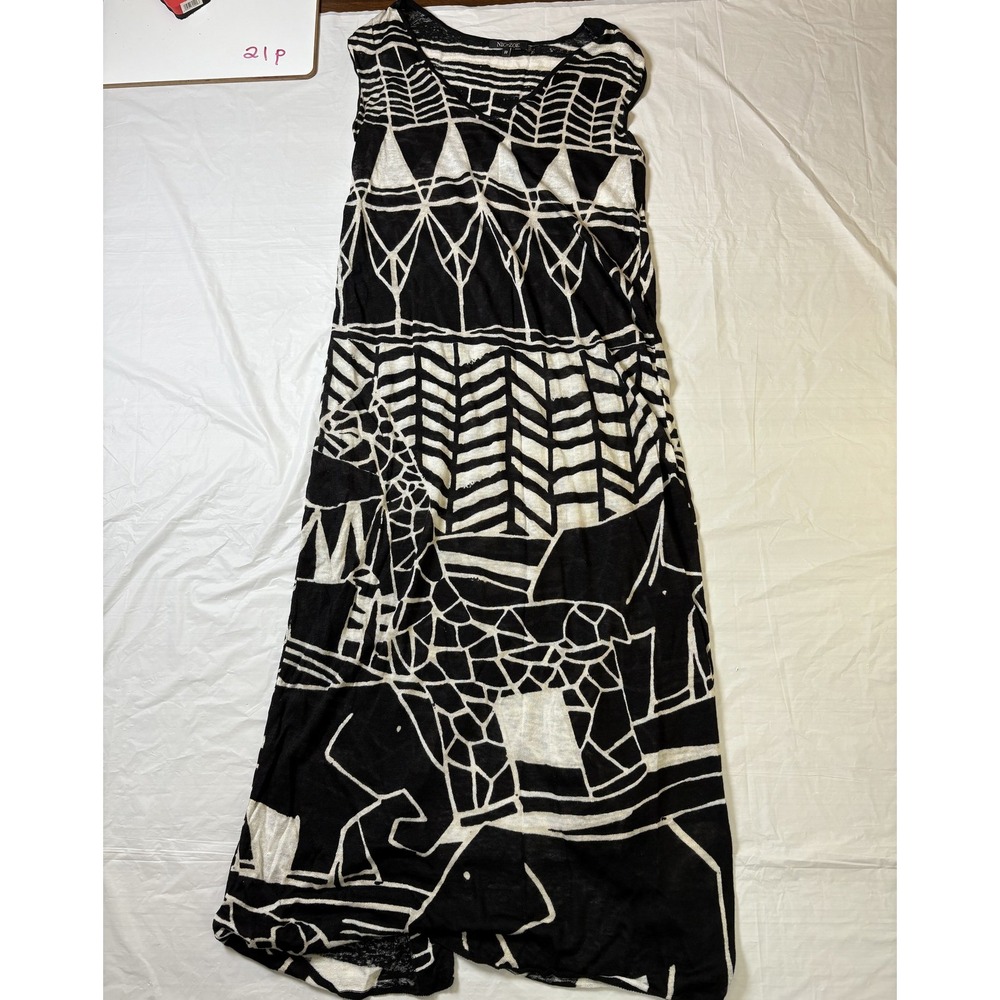 Womens NIC + ZOE black/white cover up sundress, slit in back, sheer, Size PP